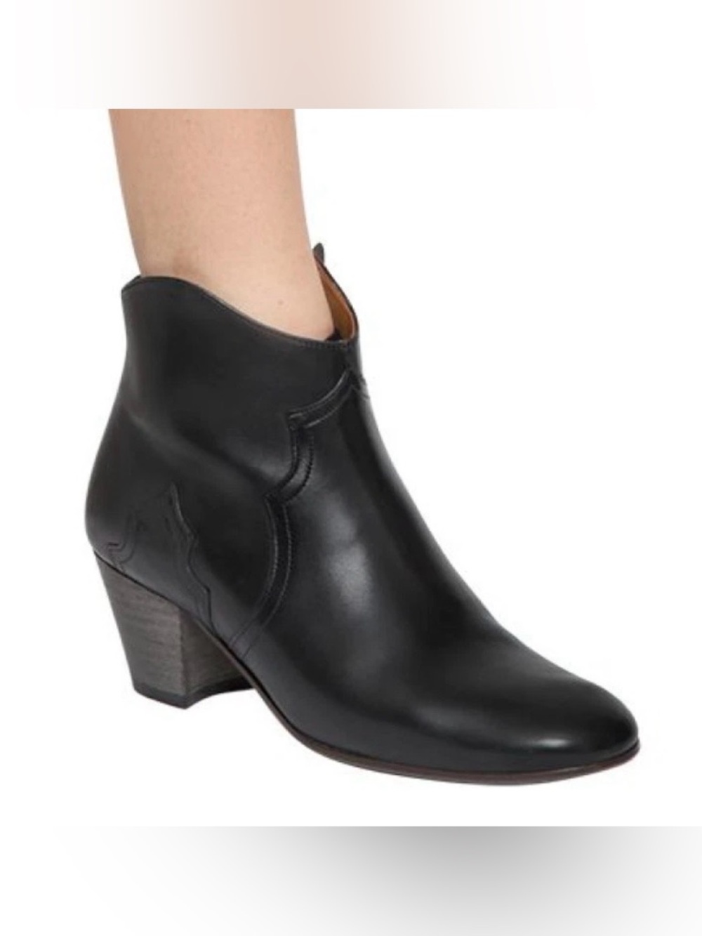 Isabel Marant “Dicker” Black Calf Leather Ankle Boots Made in France Size 41